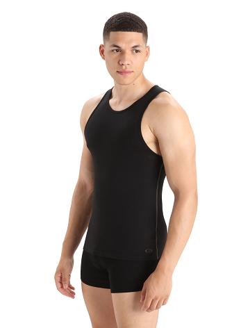 Bielizny Icebreaker Merino Anatomica Tank Top Męskie Czarne | PL 1660ZUTG